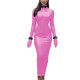 Sexy Bodycon Dress for Cross-dresser ExtoicTurtleneck Long Sleeve Bondage Dress Hobble Strench Robe Sexy Revelry Party Costumes