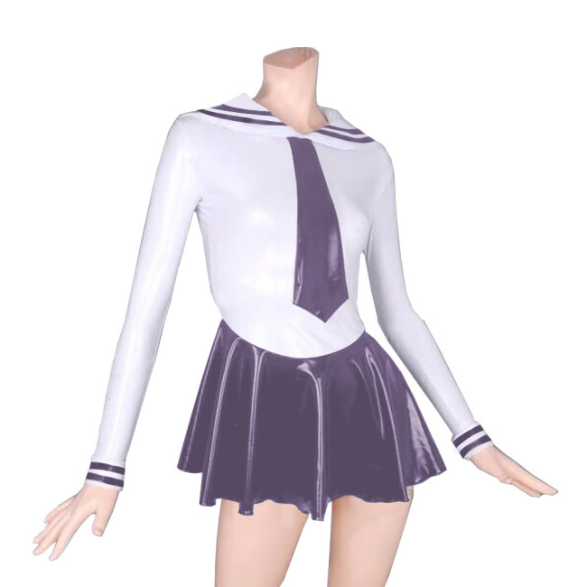 Naught Janpanse Student Cosplay Costume Two Piece Set Top Striped Lapel with Bottom Pleated Mini Skirt Popular Classic Role Play