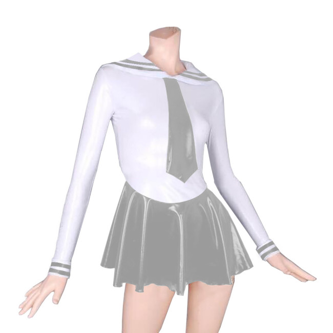 Naught Janpanse Student Cosplay Costume Two Piece Set Top Striped Lapel with Bottom Pleated Mini Skirt Popular Classic Role Play