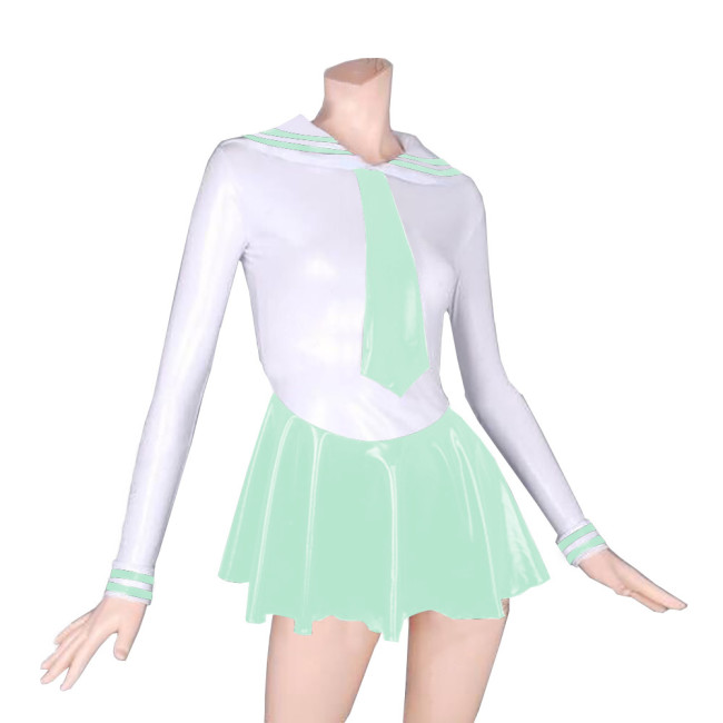 Naught Janpanse Student Cosplay Costume Two Piece Set Top Striped Lapel with Bottom Pleated Mini Skirt Popular Classic Role Play
