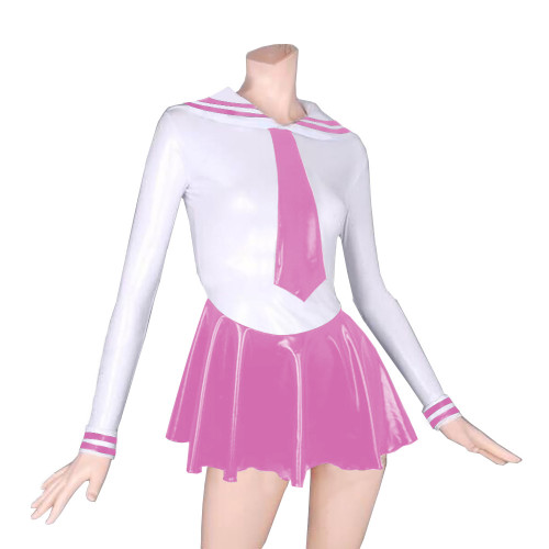 Naught Janpanse Student Cosplay Costume Two Piece Set Top Striped Lapel with Bottom Pleated Mini Skirt Popular Classic Role Play