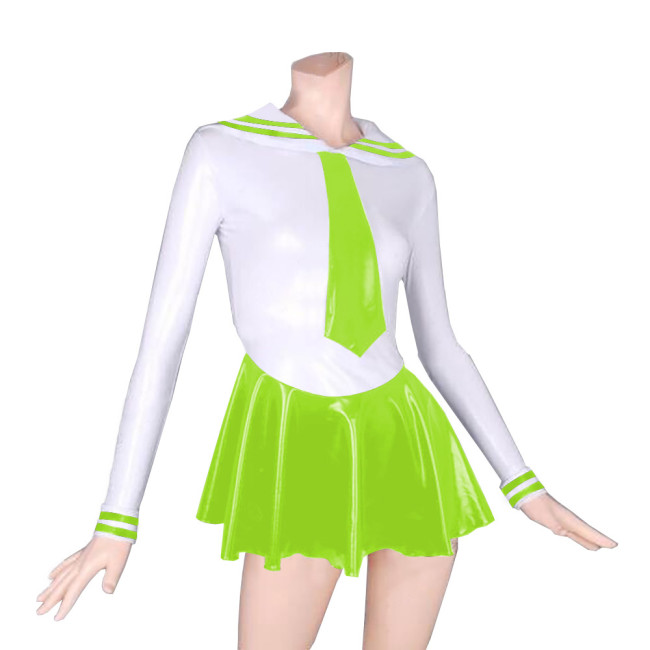 Naught Janpanse Student Cosplay Costume Two Piece Set Top Striped Lapel with Bottom Pleated Mini Skirt Popular Classic Role Play