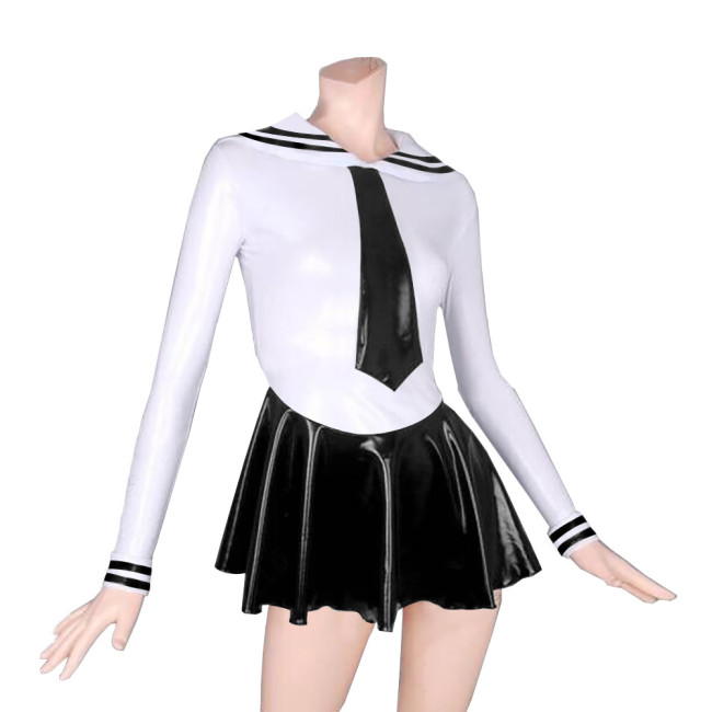 Naught Janpanse Student Cosplay Costume Two Piece Set Top Striped Lapel with Bottom Pleated Mini Skirt Popular Classic Role Play
