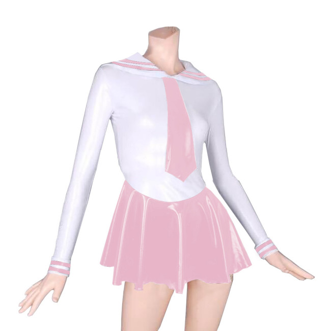 Naught Janpanse Student Cosplay Costume Two Piece Set Top Striped Lapel with Bottom Pleated Mini Skirt Popular Classic Role Play