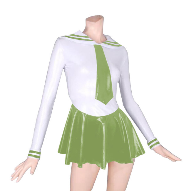 Naught Janpanse Student Cosplay Costume Two Piece Set Top Striped Lapel with Bottom Pleated Mini Skirt Popular Classic Role Play