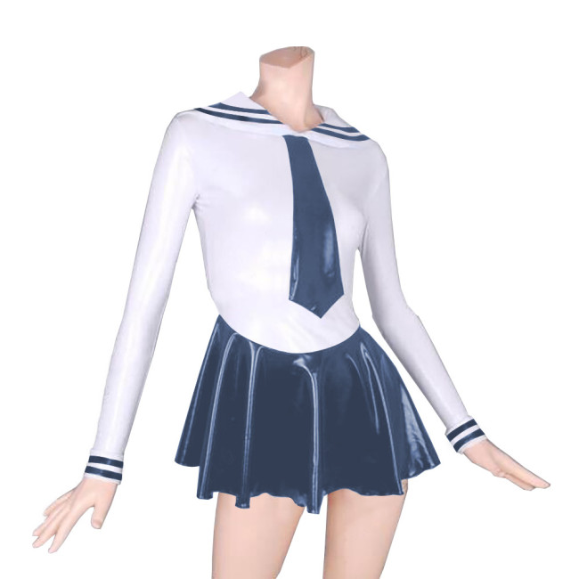 Naught Janpanse Student Cosplay Costume Two Piece Set Top Striped Lapel with Bottom Pleated Mini Skirt Popular Classic Role Play