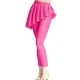 Women Fashion Leggings Trims with Irregular Mini Ruched Skirts Ankle-length Slim Skinny Pant High Waist Classic Dancing Trousers