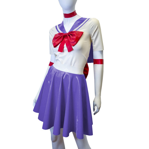 Shiny PVC Leather Sailor Suit Halloween Party Moon Cosplay Outfits Sissy Lolita Role Play JK Uniform Dress Sets Carnival Costume