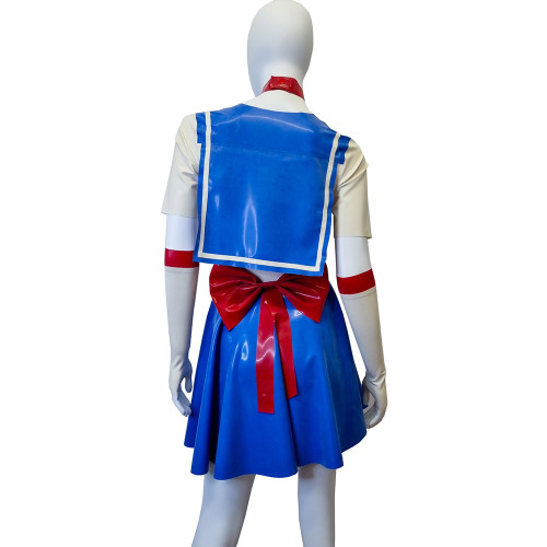 Shiny PVC Leather Sailor Suit Halloween Party Moon Cosplay Outfits Sissy Lolita Role Play JK Uniform Dress Sets Carnival Costume