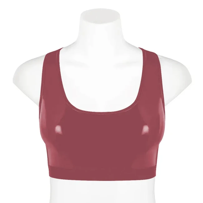 Punk Girls Gothic Tank Wetlook Shiny PVC Leather Women Sexy Crop Tops Fashion Casual Vest Slim Fit Scoop Neck Jumper streetwear