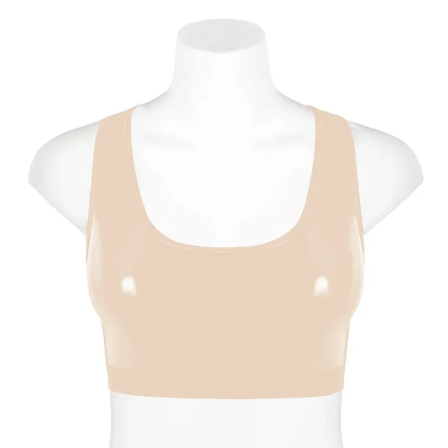 Punk Girls Gothic Tank Wetlook Shiny PVC Leather Women Sexy Crop Tops Fashion Casual Vest Slim Fit Scoop Neck Jumper streetwear