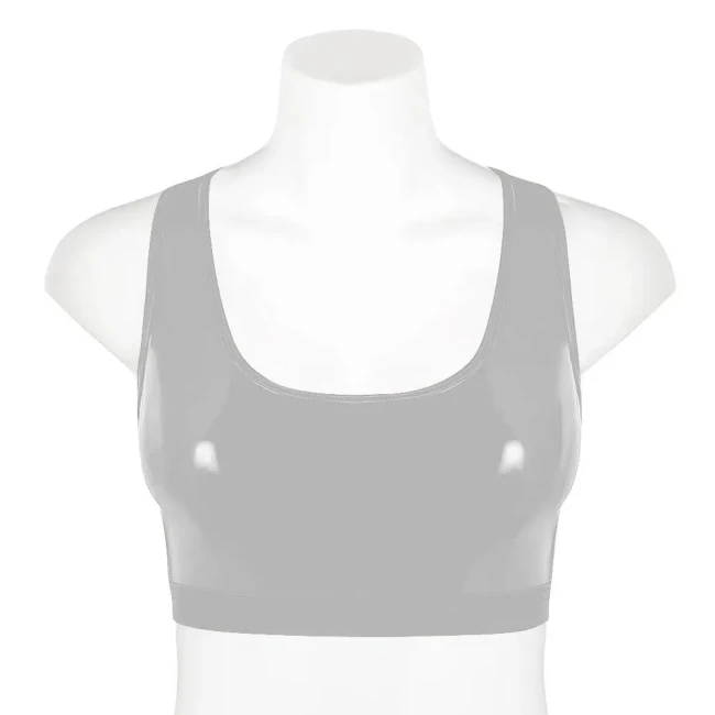 Punk Girls Gothic Tank Wetlook Shiny PVC Leather Women Sexy Crop Tops Fashion Casual Vest Slim Fit Scoop Neck Jumper streetwear