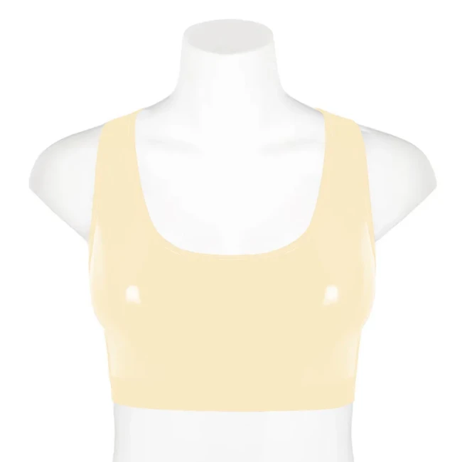 Punk Girls Gothic Tank Wetlook Shiny PVC Leather Women Sexy Crop Tops Fashion Casual Vest Slim Fit Scoop Neck Jumper streetwear