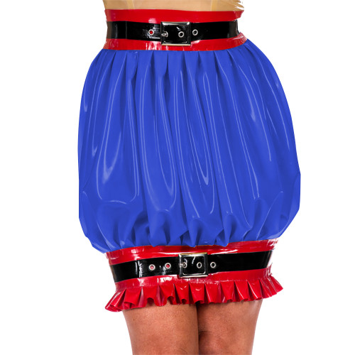 Women Chic Novelty Frill Skirts for Ruffled Hems Mini Skirt Shiny PVC Leather Pleated Slim Fit Skirt Elegant Women Match Bottoms