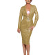 Plus Size Exotic Sets Sexy Costume PVC Leather Sissy Outfit Deep V-neck Top Midi Pencil Skirts Office Lady Two Piece Dress Sets