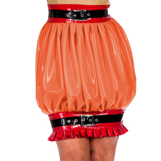Women Chic Novelty Frill Skirts for Ruffled Hems Mini Skirt Shiny PVC Leather Pleated Slim Fit Skirt Elegant Women Match Bottoms
