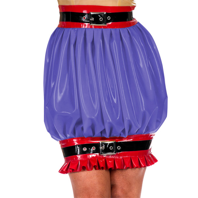 Women Chic Novelty Frill Skirts for Ruffled Hems Mini Skirt Shiny PVC Leather Pleated Slim Fit Skirt Elegant Women Match Bottoms