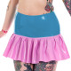 Fashion Patchwork Skirts for Women A-line Bottom Half Pink Pleated Skirt PVC Leather Goth Skirt Punk Girls Casual Match Bottoms