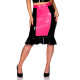 Women Gothic Bodycon Mini Skirt PVC Leather Novelty Ruffled Mermaid Skirts Office Lady Casual Fashion Patchwork Match Bottoms