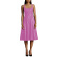 Sexy Sleeveless Midi Dress Matte PU Leather Women Casual A-line Pleated Dress Office Lady Square Collar Slim Fit Tank Dress