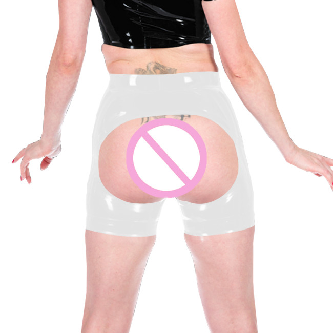 Erotic Spanking Short Leggings Latex Look Women Exotic Fetish Wear Sexy Ravely Party Pole Dance Appreal Novelty Expose Ass Pants