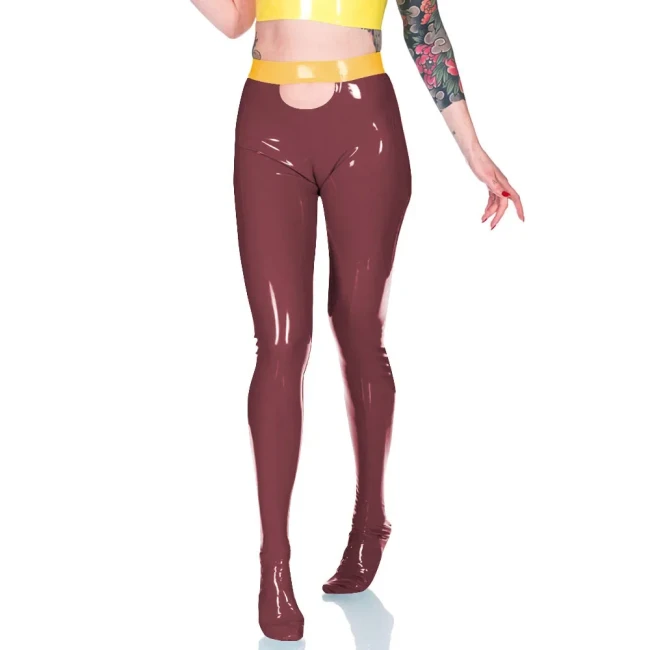 Women Skinny Tights High Waist Slim Fit Pants Elastic Waistband Leggings Patent PVC Leather Bodycon Trousers Office Lady Bottoms