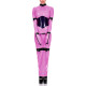 Sissy Exotic Patchwork Maxi Dress Trims with Ring Full Sleeve Mock Neck Women Bodycon Robe Arm Wrapped Sexy Fetish Clothes 8XL