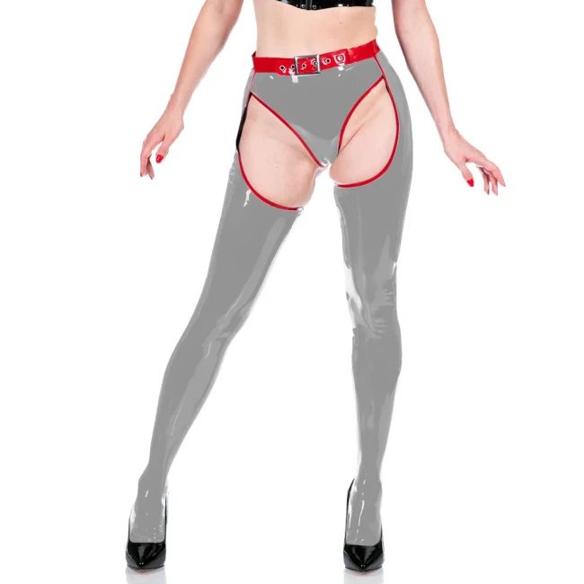 Exotic 2 Pcs Set Adjustable Waistband Crotchless Pants+Sexy Thongs Erotic Spanking Leggings Sexy Ravely Party Pole Dance Wear