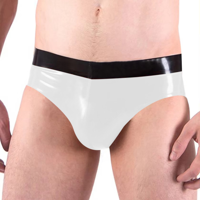 Novelty Unisex Adult Sexy Panties PVC Leather Patchwork Bodycon Low Waist Faux Latex Briefs Party Club Sissy Panties Men Bottoms