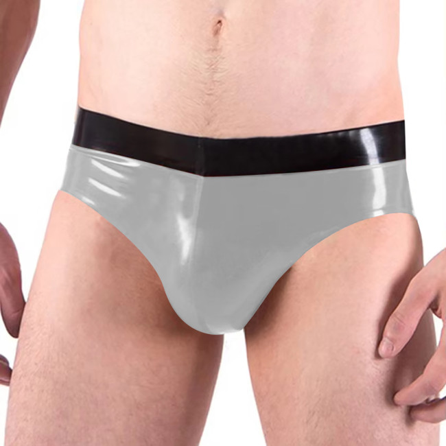 Novelty Unisex Adult Sexy Panties PVC Leather Patchwork Bodycon Low Waist Faux Latex Briefs Party Club Sissy Panties Men Bottoms