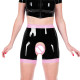 Shiny PVC Leather Faux Latex Women Exotic Open Crotch Spanking Pants Crotchless Short Leggings Novelty Patchwork Sexy Trousers