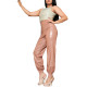 Women Vinyl PVC Leather Pants Fashion Ladies High Waist Loose Pants Nightclub Latex-look Bloomers Stretch Trousers Streetwear