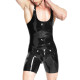 Man Tank Skintight Bodysuits Solid Color Glossy PVC Leather Catsuits Gay Fetish Bodycon Latex Look Teddies Party Club Stage Wear