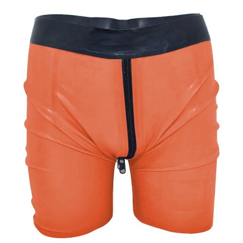 Gothic Zipper Open Crotch Mens Shorts PVC Leather High Waist Sexy Lingerie Tight Casual Shorts Men Outdoor Gym Shorts Plus Size