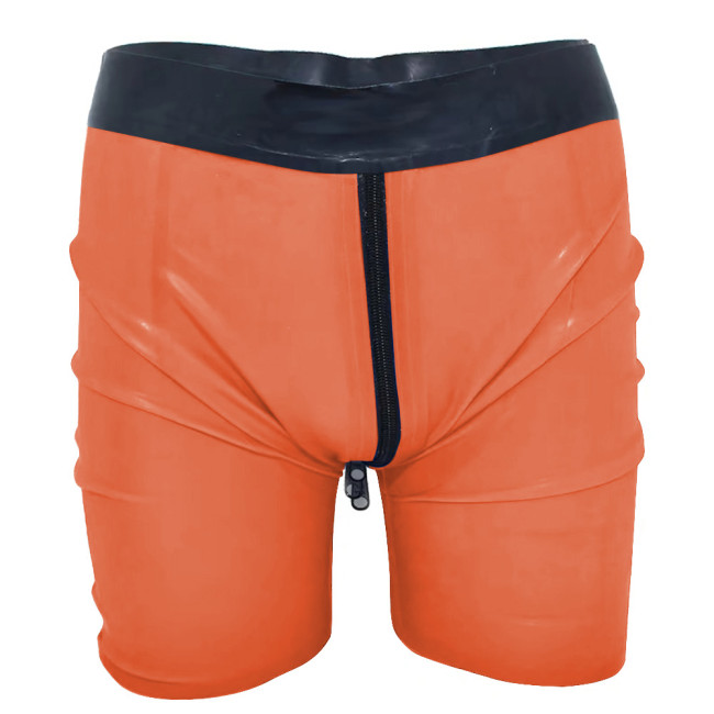 Gothic Zipper Open Crotch Mens Shorts PVC Leather High Waist Sexy Lingerie Tight Casual Shorts Men Outdoor Gym Shorts Plus Size