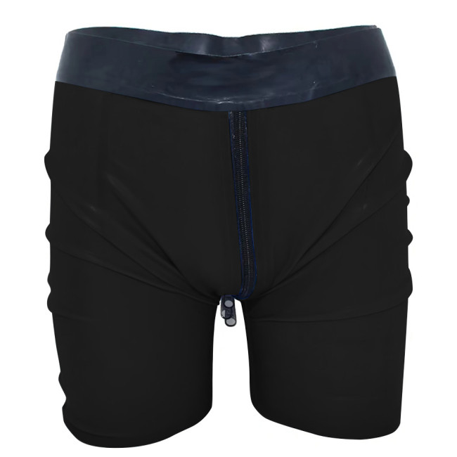 Gothic Zipper Open Crotch Mens Shorts PVC Leather High Waist Sexy Lingerie Tight Casual Shorts Men Outdoor Gym Shorts Plus Size