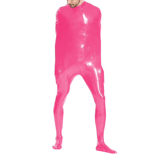 Exotic Sleeveless Bondage Bodysuit Shiny PVC Leather Bodystockings Mens Sexy Jumpsuit Fetish Cosplay Catsuit Novelty Lingerie