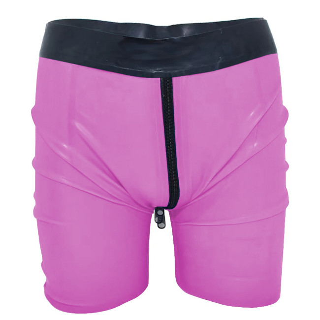 Gothic Zipper Open Crotch Mens Shorts PVC Leather High Waist Sexy Lingerie Tight Casual Shorts Men Outdoor Gym Shorts Plus Size
