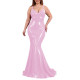 Sexy PVC Shiny Mermaid Slip Dress Women Sweetheart Neck Floor-length Bodycon Dress Elegant Spaghetti Straps Maxi Gown Partywear