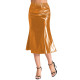Shiny Metallic High Waist Bodycon Slim Fit Mermaid Skirts for Women Hip Wrap Knee-length Skirt Office Lady Casual Bottoms Sexy