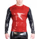 Fashion Faux Latex T Shirt Men Gothic Patchwork Long Sleeve Slim Fit O-neck T-Shirts Tops Outdoor Mens Oversize Tees Daily Wear