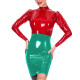 Fetish Womens Bodycon Mini Dress Patchwork Long Sleeve Skinny Party Dress Wetlook PVC Leather Clubwear Back Zipper Tight Vestido