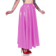 Summer New Fashion Long Skirt for Women Clothing Wetlook High Waist Casual Pleated Skirt High Street Faux Latex Skirts Gothic