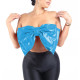 Fashion Sexy Large Bow Strapless Croped Tops Wetlook PVC Sleeveless Tube Wrap Bustier Hotties Glossy Faux Leather Camisole Top