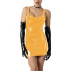 Summer Sexy Club Square Collar Slim Fit Tank Dress Women PVC Leather Back Lace-up Min Bodycon Dress Sleeveless Party Dresses