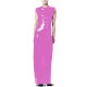 Elegant O-Neck Wetlook Long Dress Vinyl Sleeveless PVC Leather Straight Dress for Womens Office Ladies Evening Party Vestidos