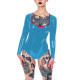 Plunging Neckline High Cut Faux Latex Bodysuit Women Long Sleeve Sexy Bodysuit Lingerie One Piece Open Crotch Teddies Clubwear