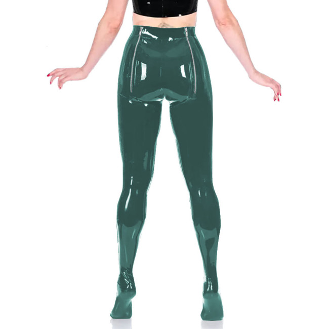 PVC Unisex Sexy Adult Exotic Bottoms Sissy Wetlook Women Zip Open Buttocks Fetish Bodycon Faux Latex Pencil Pants Plus Size 7XLHigh Street Punk Long Pants