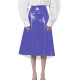 Casual Dating Midi Skirt for Womens Elegant A-line Solid Color PVC Shiny Skirts Wetlook PU Leather High-Waisted Office Skirts