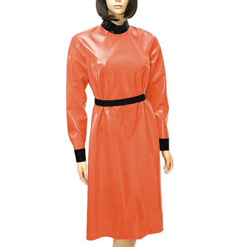 Fashion Patchwork High Waist A-line Dress for Women Long Sleeve Casual PVC Leather Dress Elegance Outdoor Slim Summer Vestidos